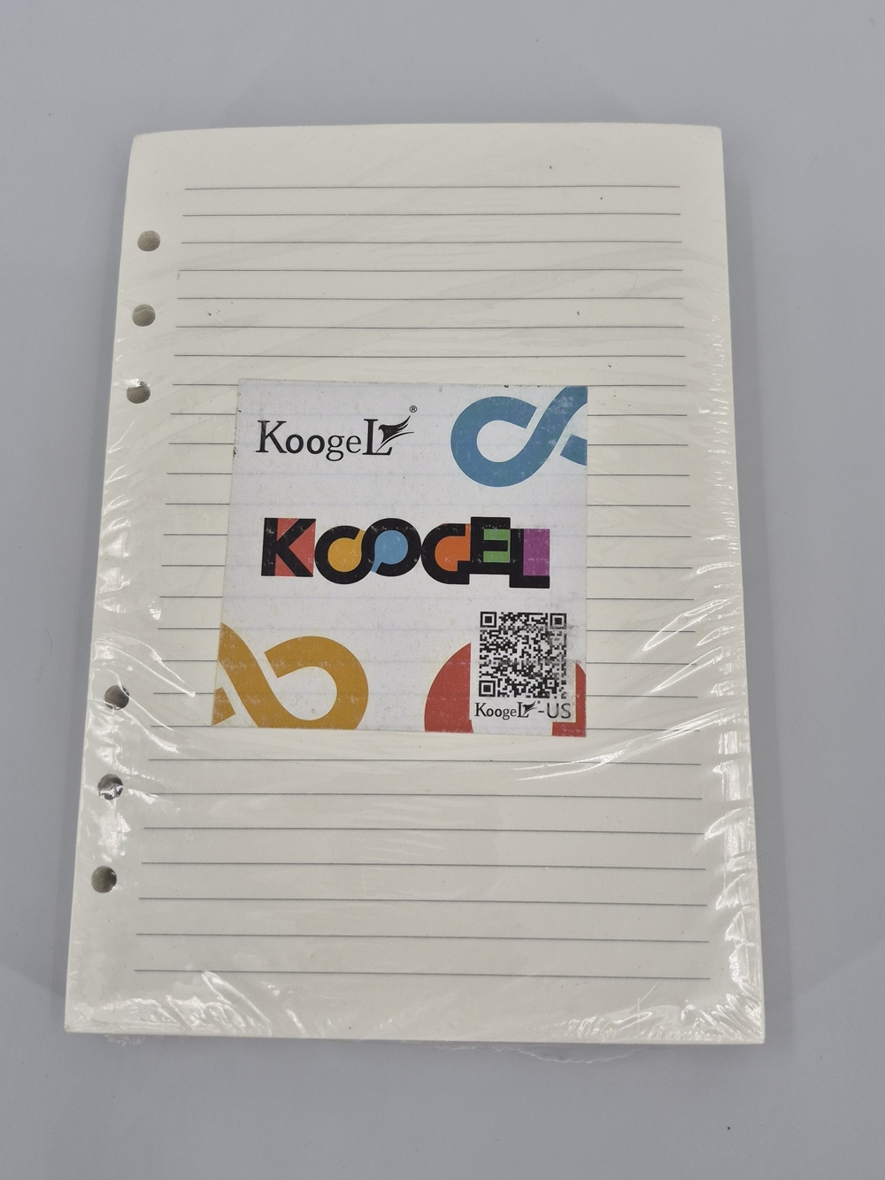 Koogel Filler Paper 6 Hole Punched 200 Sheets Loose Leaf Notebook 5.6''x 8.25"